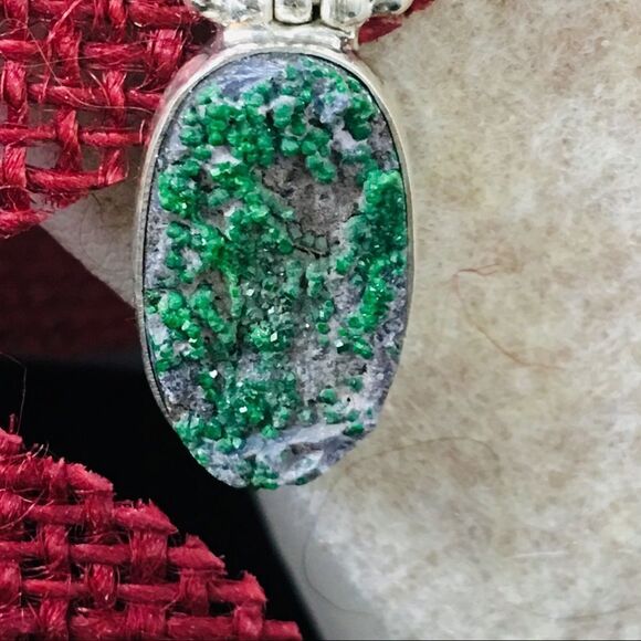 Natural Green Uvarovite Garnet Pendant - Picture 7 of 9